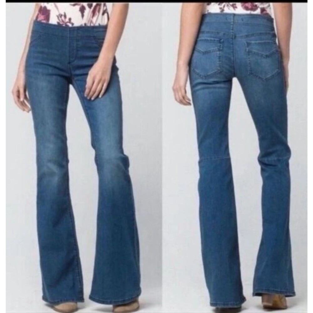 Free People Women's Flare Denim Jeans Pull On Pants Size‎ 27 w/Pockets